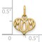 10K Yellow Gold Mom in Heart Charm Love Jewelry New 15 X 11mm